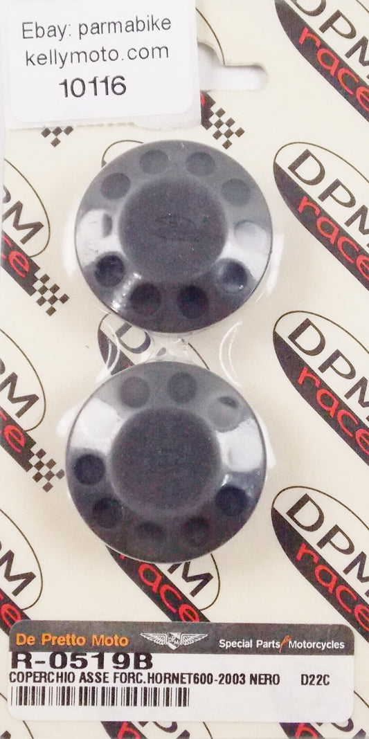 DE PRETTO HONDA HORNET 600 2003 ALLOY BLACK SWING ARM AXLE COVER PLUG R-0519B - MotoRaider