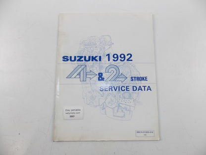 03/1992 SERVICE DATA MANUAL BOOK SUZUKI 4 & 2 STROKE MOTORCYCLES 99510-01920-01E - MotoRaider