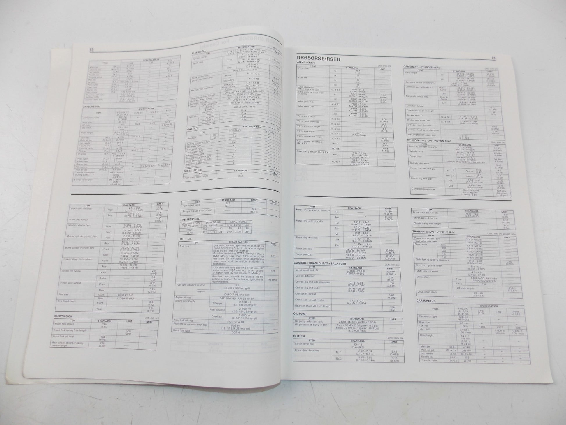 03/1992 SERVICE DATA MANUAL BOOK SUZUKI 4 & 2 STROKE MOTORCYCLES 99510-01920-01E - MotoRaider