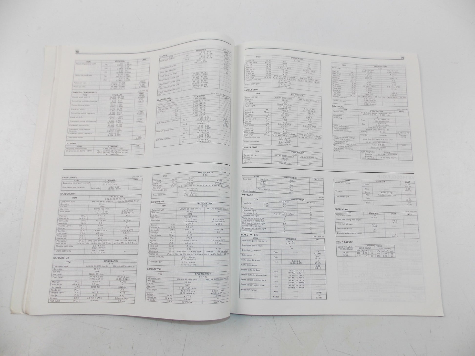 03/1992 SERVICE DATA MANUAL BOOK SUZUKI 4 & 2 STROKE MOTORCYCLES 99510-01920-01E - MotoRaider