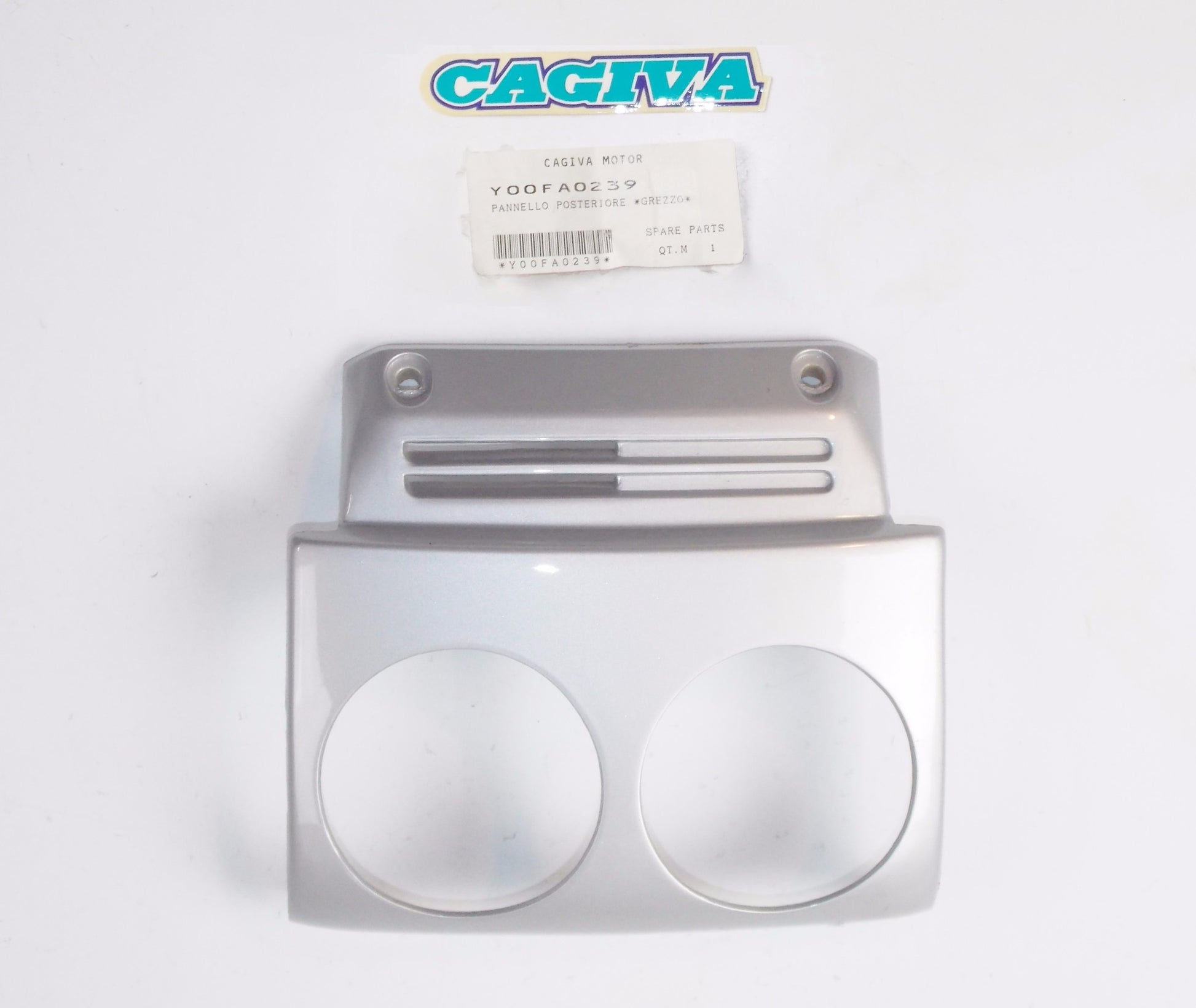 NOS OEM CAGIVA 1992-1994 CITY REAR PANEL SILVER Y00FA0239 - MotoRaider