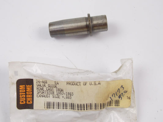 NOS CUSTOM CHROME 1957-1983 SPORTSTER CAST IRON VALVE GUIDE EXHAUST 0.003 24-468 - MotoRaider