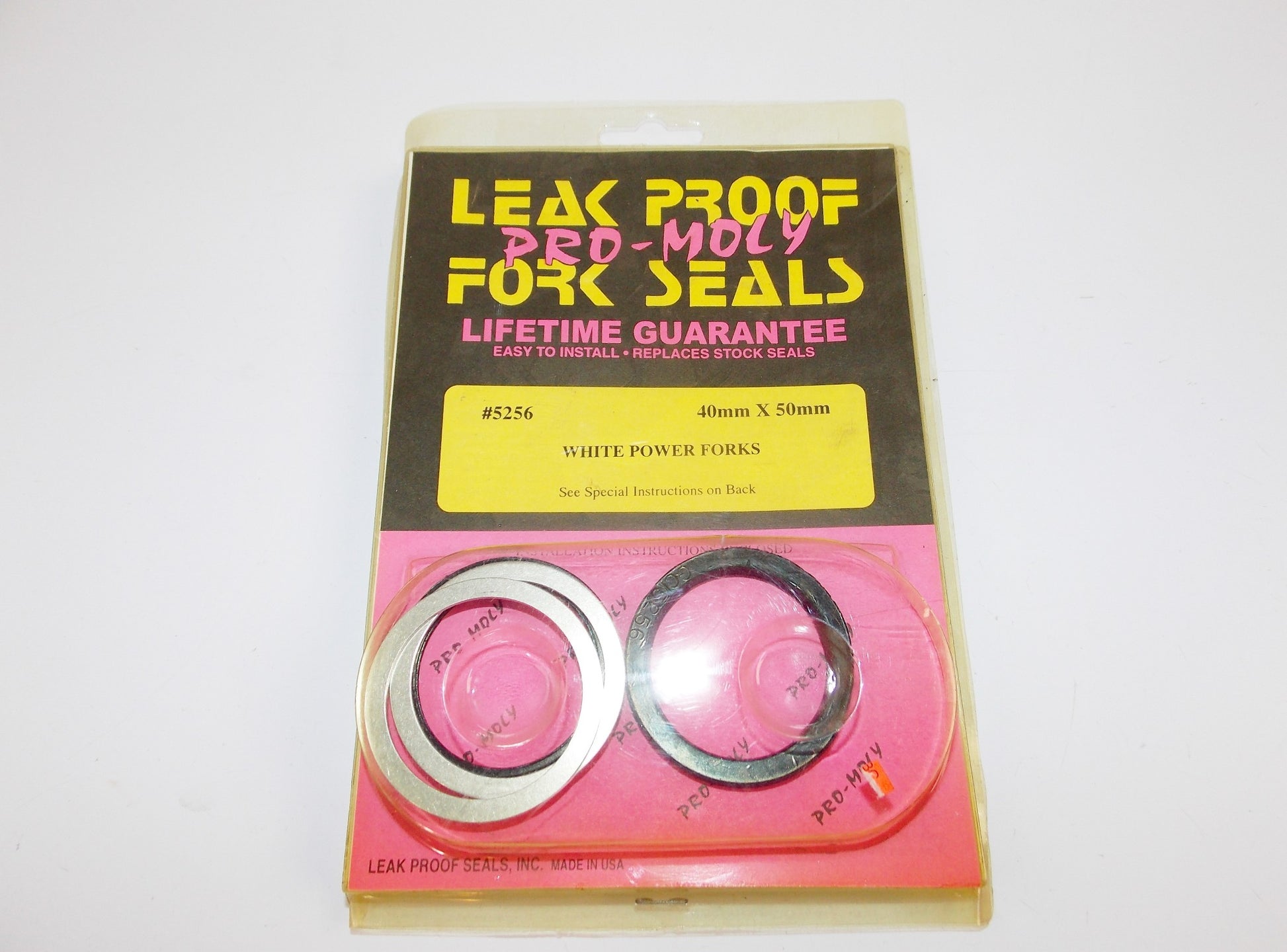 NOS PRO MOLLY 5256 LEAK PROOF FRONT SUSPENSION FORK SEAL SET 40mmx50mm - MotoRaider
