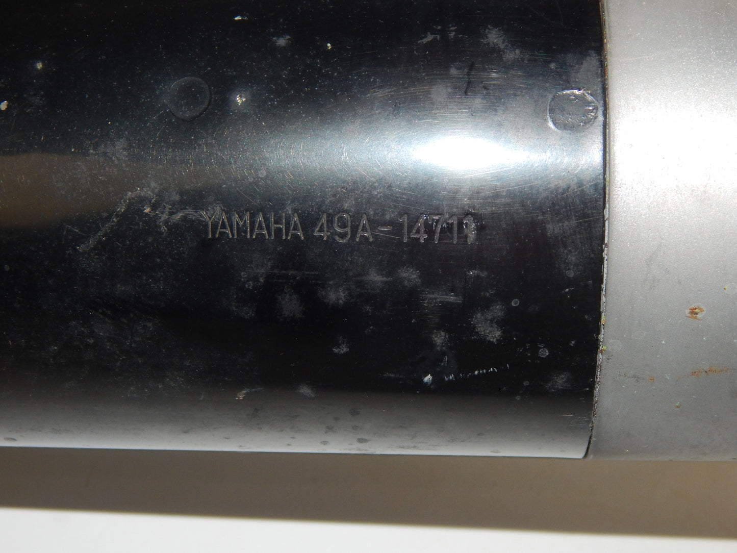 OEM YAMAHA 1984 FJ600 LEFT SIDE BLACK EXHAUST MUFFLER PIPE 49A-14711-00 VINTAGE - MotoRaider
