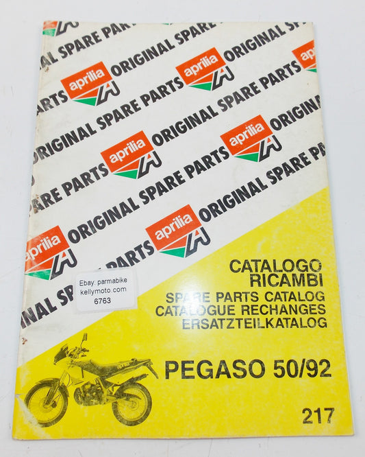 1992 APRILIA PEGASO 50 SPARE PARTS CATALOG MANUAL BOOK 217 - MotoRaider