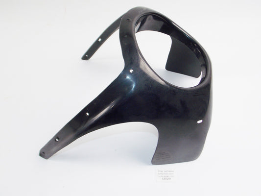 UNIVERSAL MOTORCYCLE PLASTIC FRONT LIGHT FAIRING COWLING W=13" LIGHT D=6" BLACK - MotoRaider