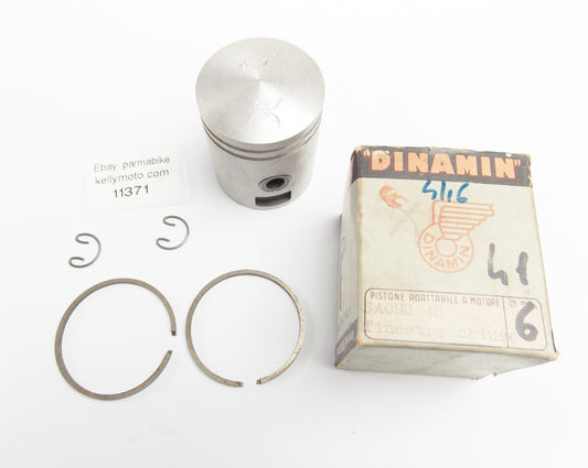 NOS DINAMIN PISTON + PIN + RINGS + CIRCLIPS SET CPL. D. 41.6 mm SACHS 48 cc - MotoRaider