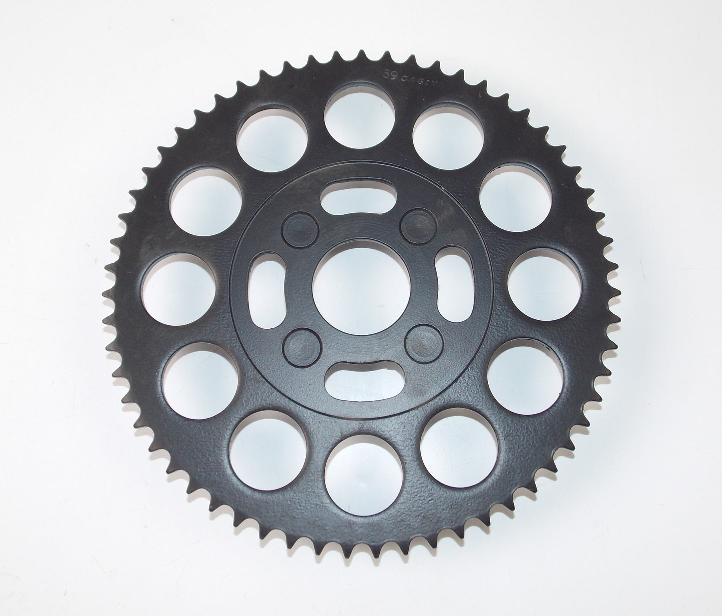 NOS OEM CAGIVA 1978 SST 125 REAR WHEEL DRIVE SPROCKET 59 TOOTH 800024450 - MotoRaider