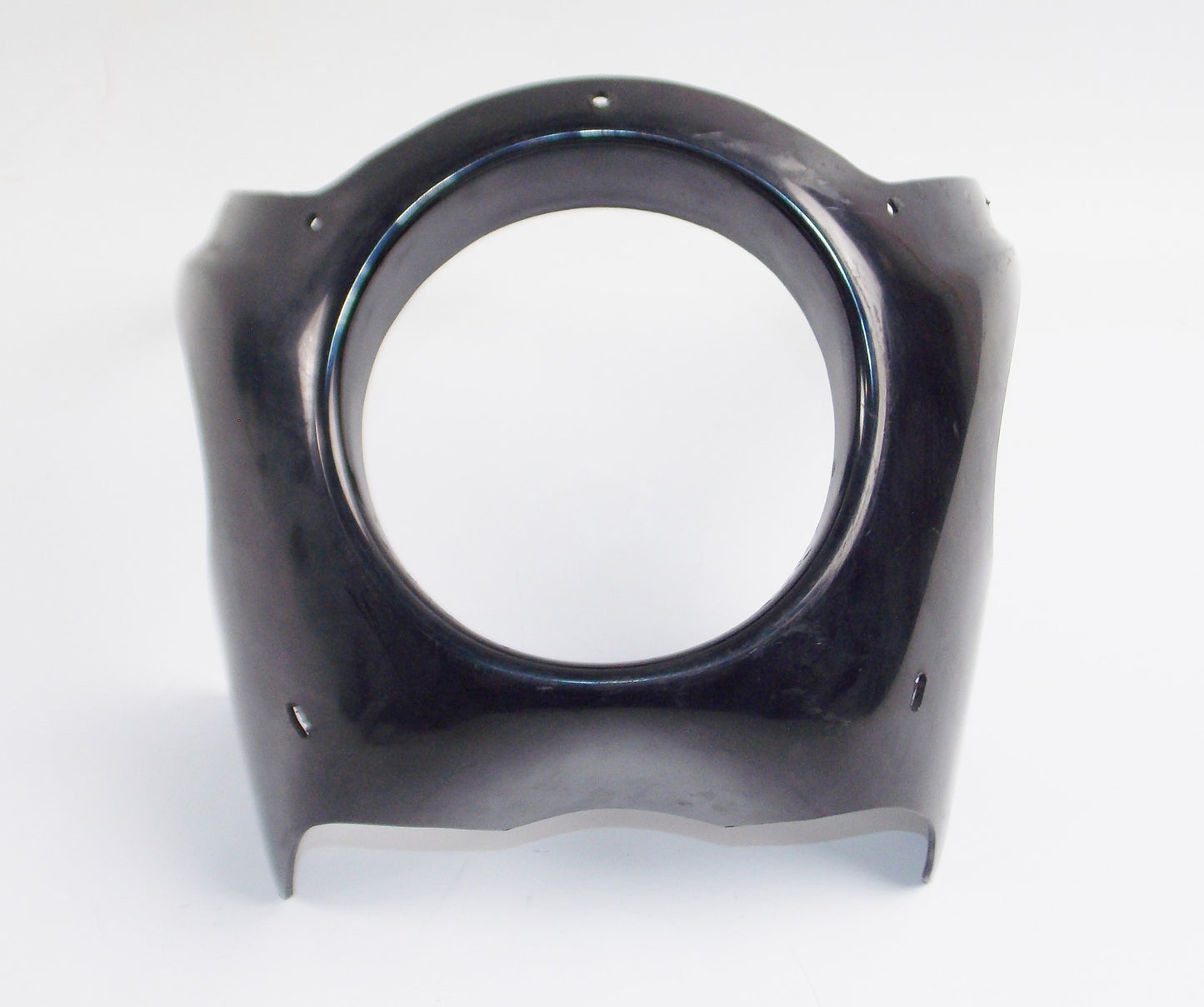 UNIVERSAL MOTORCYCLE PLASTIC FRONT LIGHT FAIRING COWLING W=13" LIGHT D=6" BLACK - MotoRaider