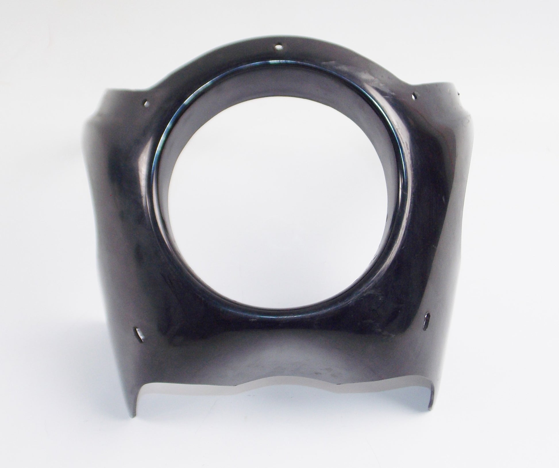 UNIVERSAL MOTORCYCLE PLASTIC FRONT LIGHT FAIRING COWLING W=13" LIGHT D=6" BLACK - MotoRaider