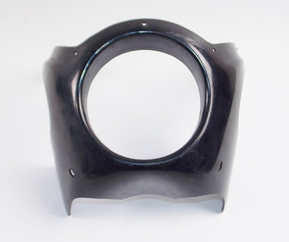 UNIVERSAL MOTORCYCLE PLASTIC FRONT LIGHT FAIRING COWLING W=13" LIGHT D=6" BLACK - MotoRaider