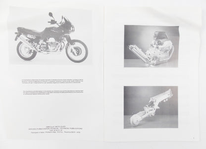 OEM 1992-1997 MOTO GUZZI QUOTA 1000 FUEL INJECTION WORKSHOP MANUAL BOOK 30920130 - MotoRaider