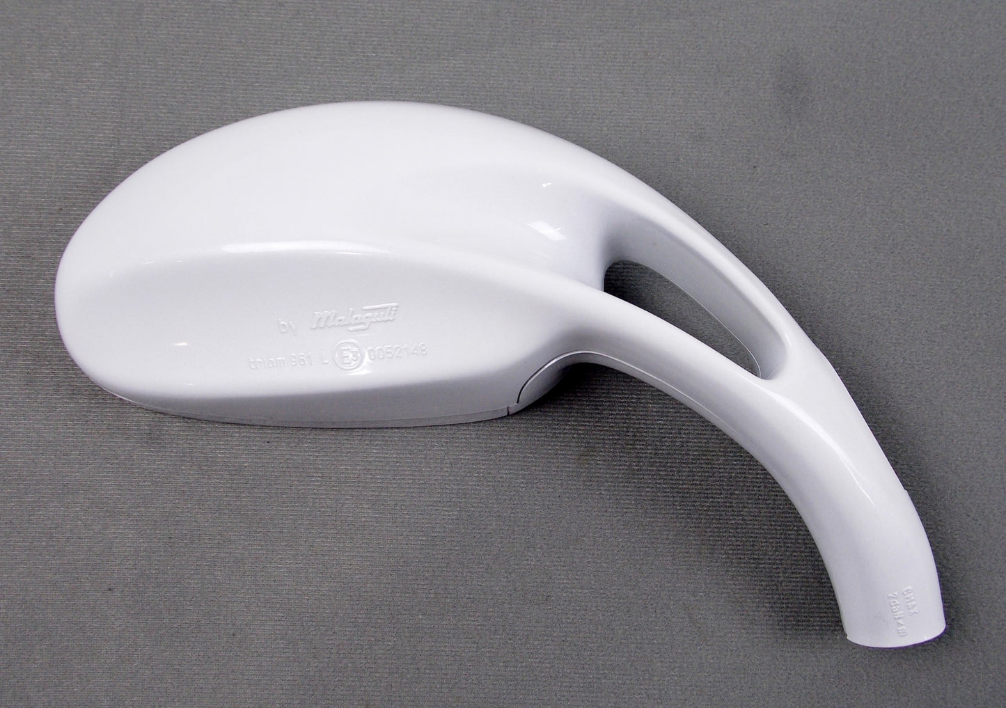 NOS OEM MALAGUTI PHANTOM F12 RIGHT SIDE REAR VIEW MIRROR WHITE 088.019.80 - MotoRaider
