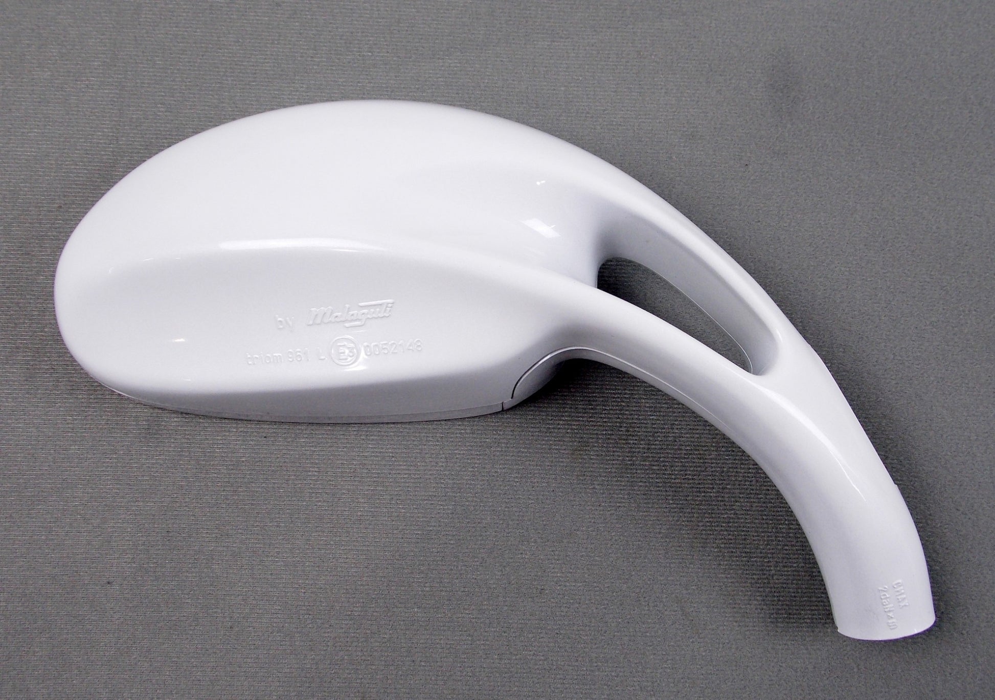 NOS OEM MALAGUTI PHANTOM F12 RIGHT SIDE REAR VIEW MIRROR WHITE 088.019.80 - MotoRaider