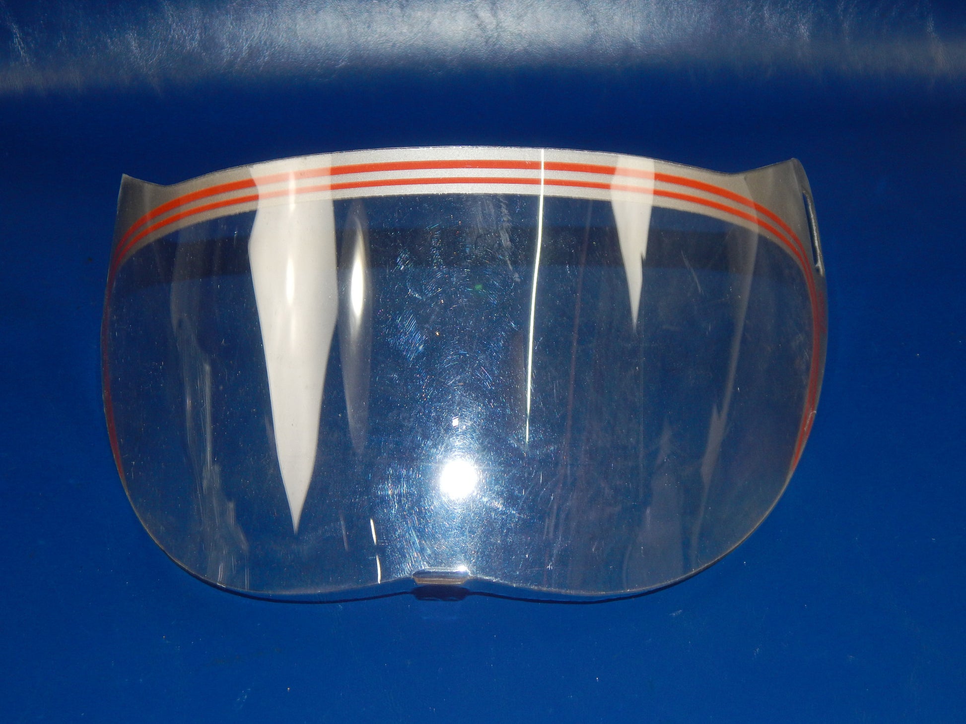 VINTAGE MOTORCYCLE HELMET AGV V 5000 CLEAR VISOR SHIELD SCREEN GREY RED ITALY - MotoRaider