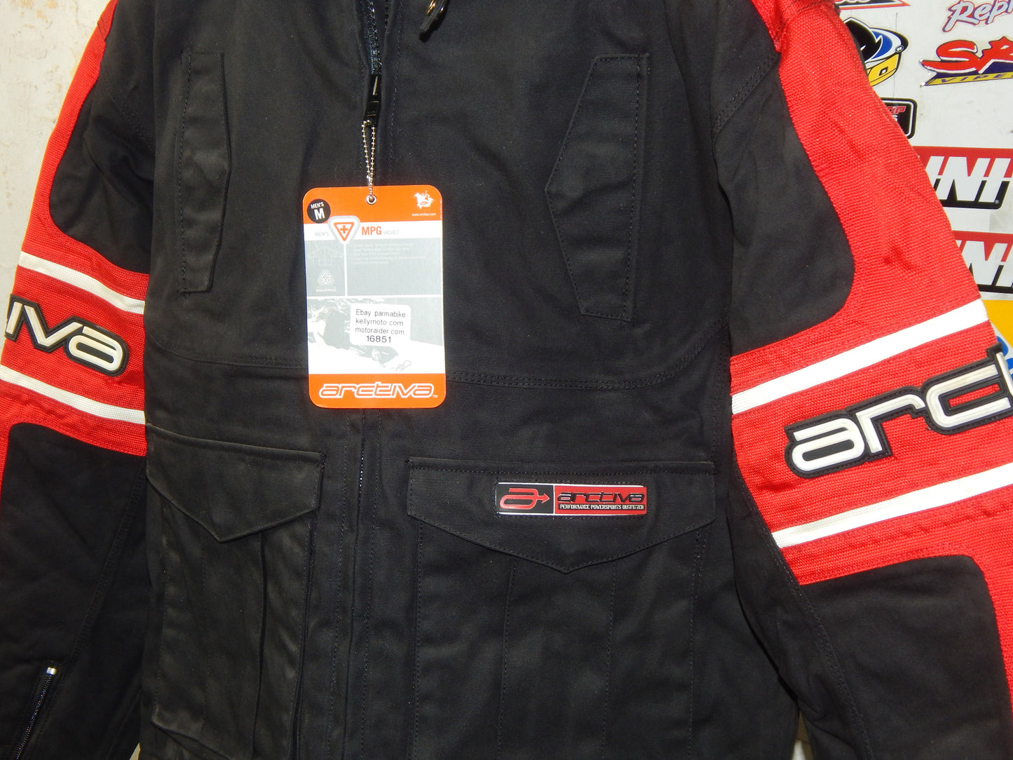 ARCTIVA MENS BLACK/RED WINTER JACKET SIZE M SNOWMOBILE SKI ATV SNOWBOARD - MotoRaider