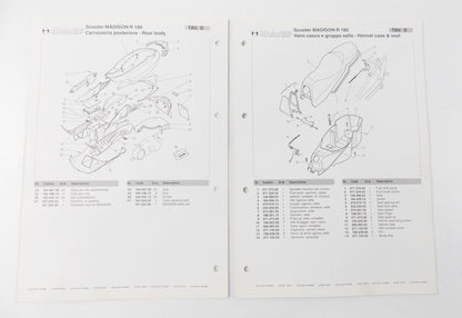 OEM MALAGUTI MADISON R 180 SPARE PARTS CATALOG MANUAL BOOK ITALIAN ENGLISH - MotoRaider