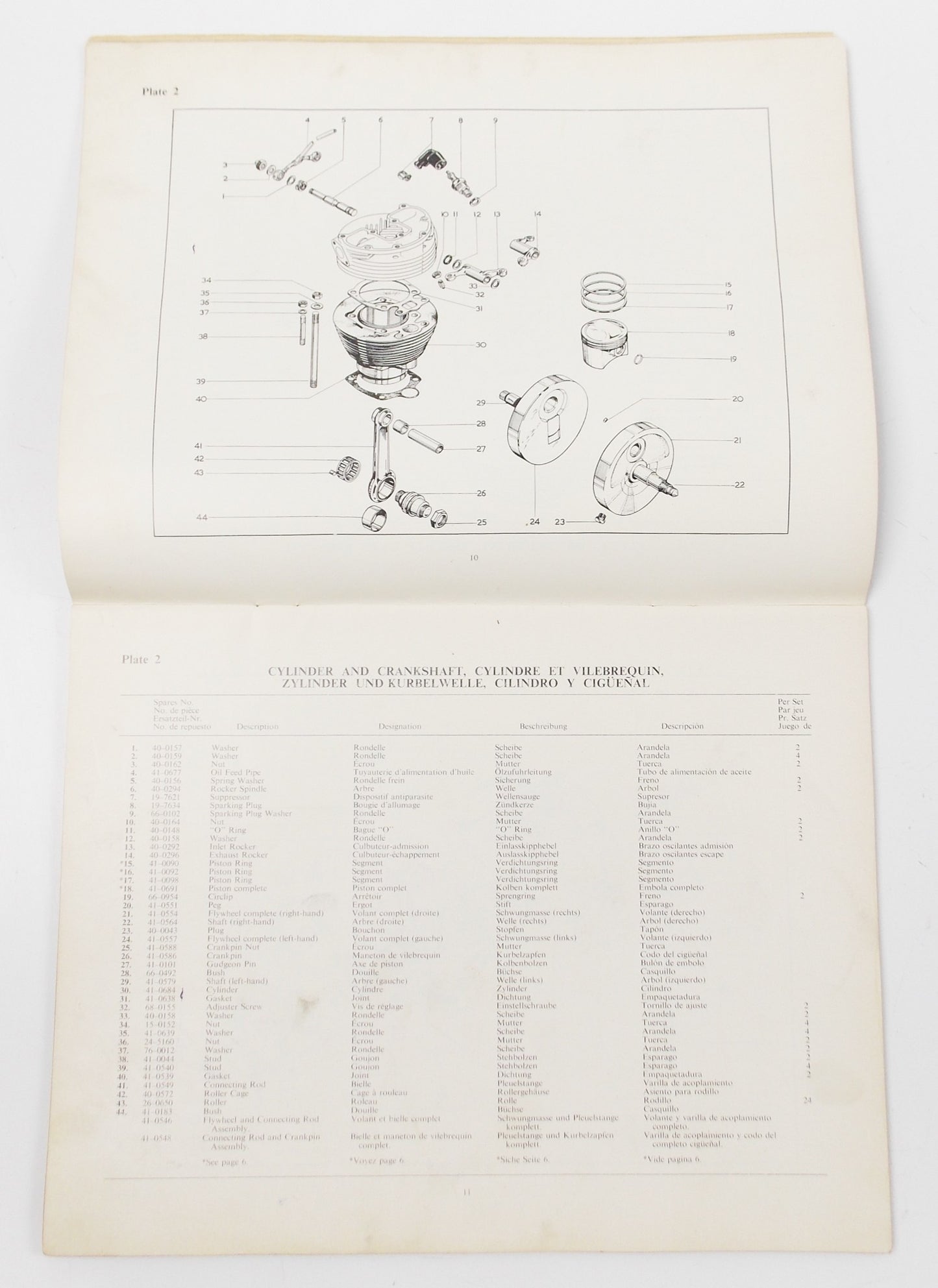 1967 BSA MODEL B44 VICTOR SPECIAL REPLACEMENT PARTS LIST BOOK MANUAL No.00-5132 - MotoRaider