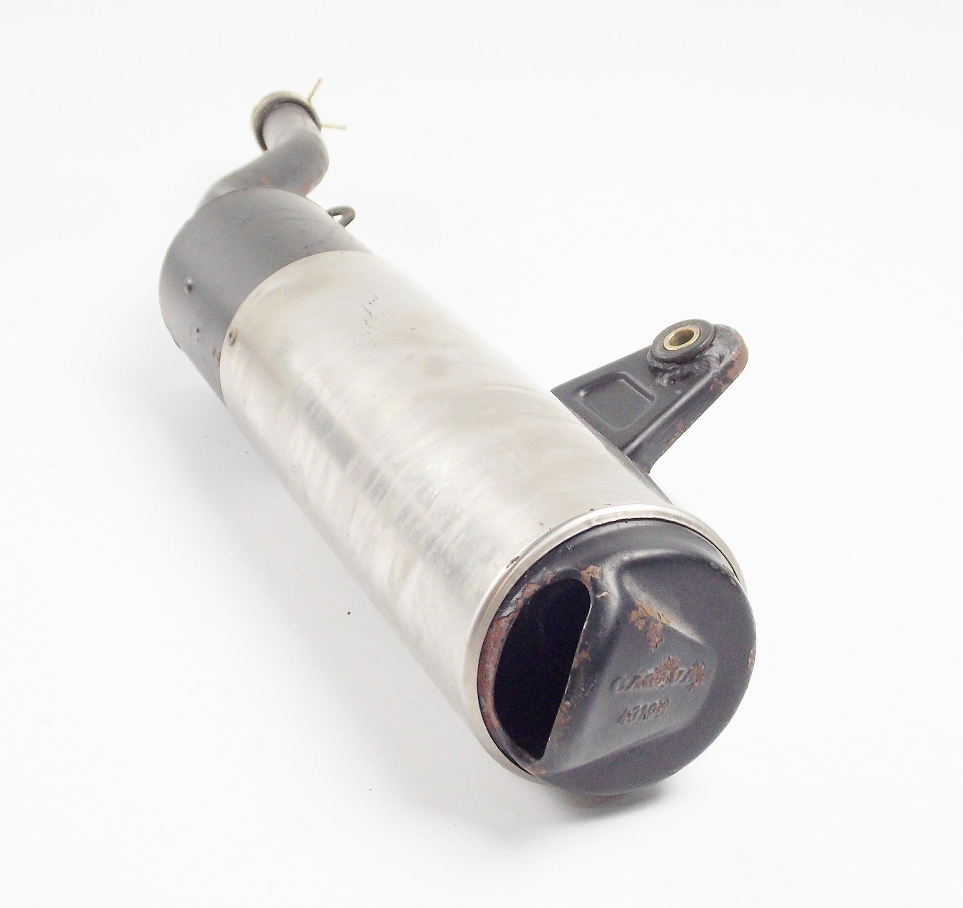 1986 CAGIVA 125 ELEFANTRE EXHAUST PIPE MUFFLER SILENCER + RUBBER CONNECTOR - MotoRaider