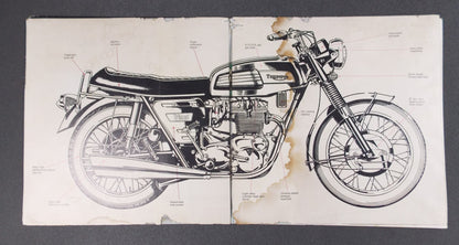 1970's TRIUMPH TRIDENT 750cc DEALER PAMPHLET BROCHURE ADVERTISEMENT - MotoRaider