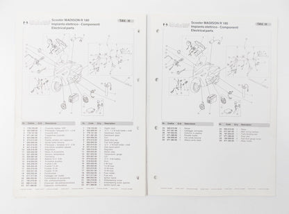 OEM MALAGUTI MADISON R 180 SPARE PARTS CATALOG MANUAL BOOK ITALIAN ENGLISH - MotoRaider