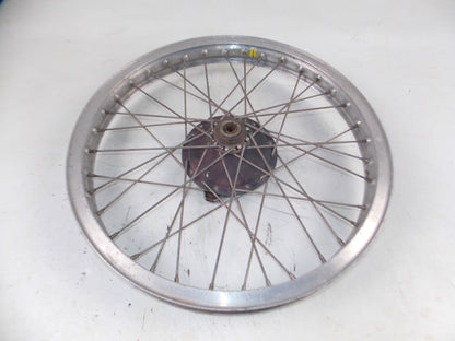 1970's HUSQVARNA FRONT WHEEL 21" AKRONT RIM SPOKES HUB BRAKE PLATE VINTAGE - MotoRaider