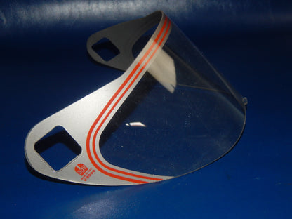 VINTAGE MOTORCYCLE HELMET AGV V 5000 CLEAR VISOR SHIELD SCREEN GREY RED ITALY - MotoRaider