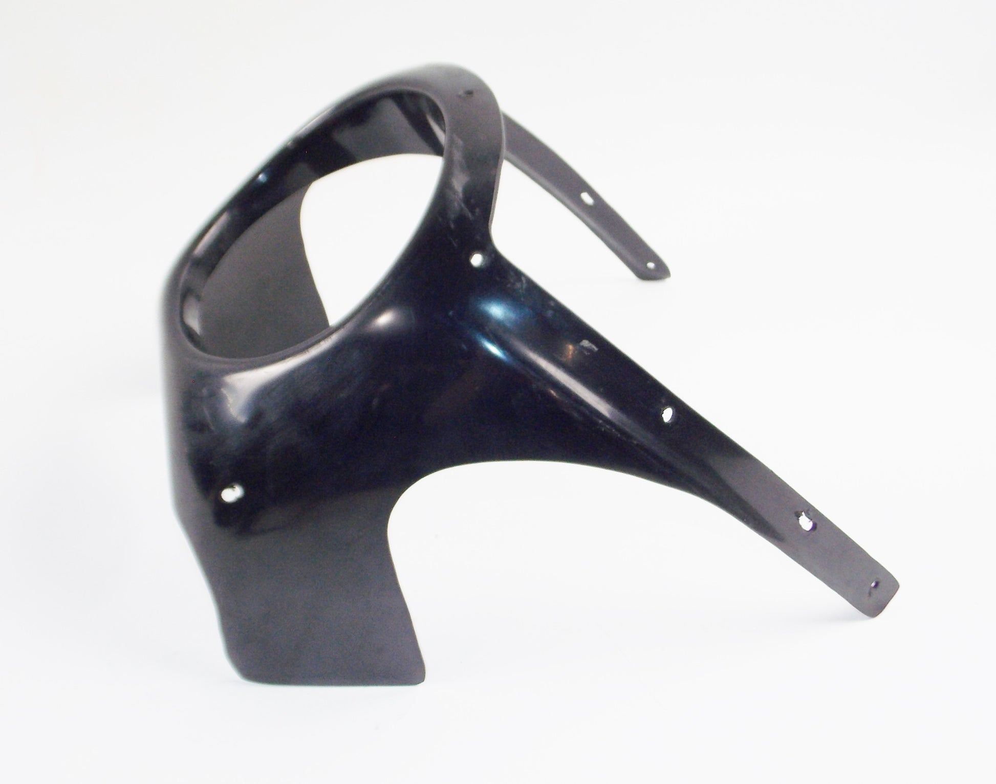 UNIVERSAL MOTORCYCLE PLASTIC FRONT LIGHT FAIRING COWLING W=13" LIGHT D=6" BLACK - MotoRaider