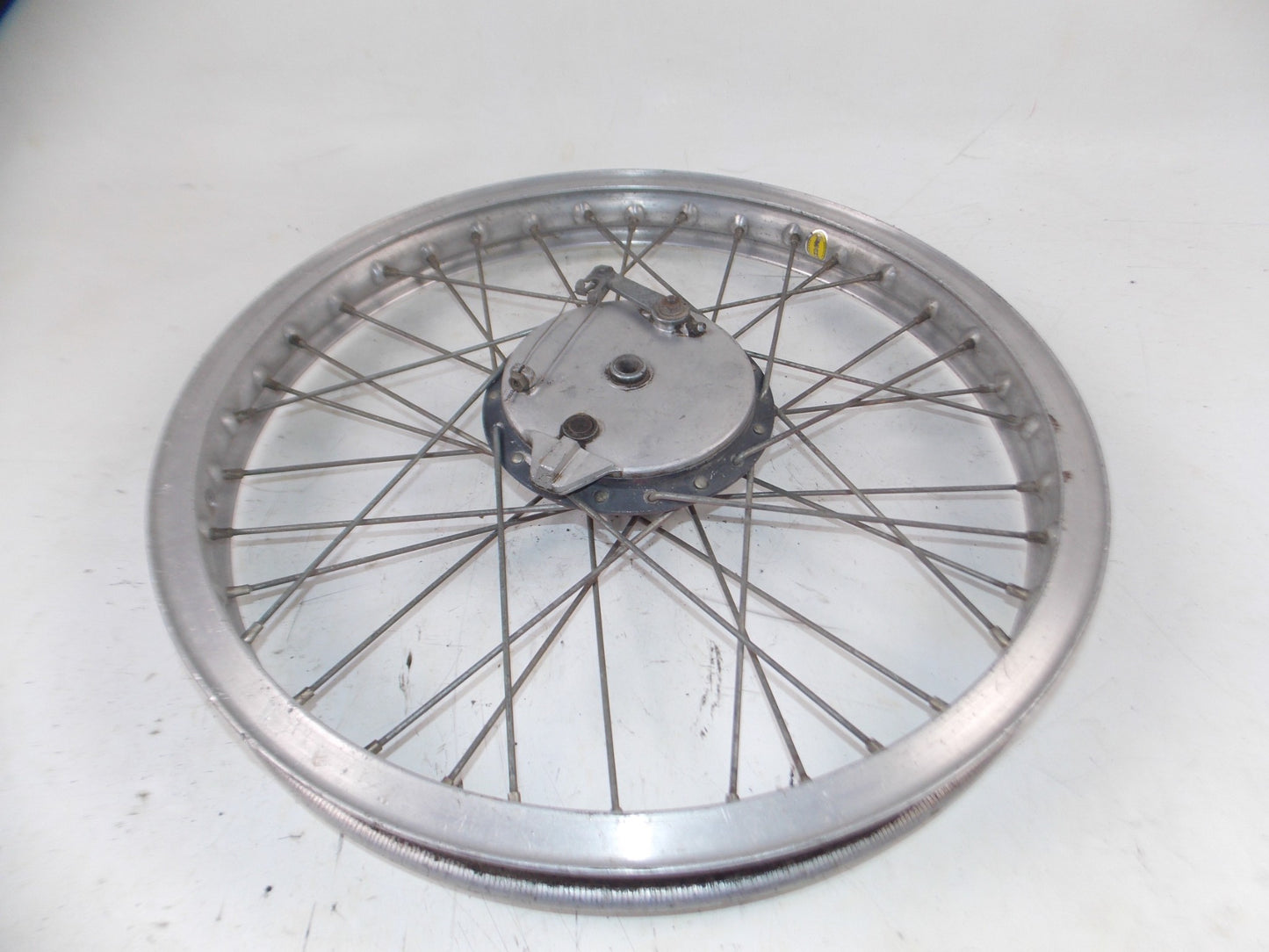 1970's HUSQVARNA FRONT WHEEL 21" AKRONT RIM SPOKES HUB BRAKE PLATE VINTAGE - MotoRaider