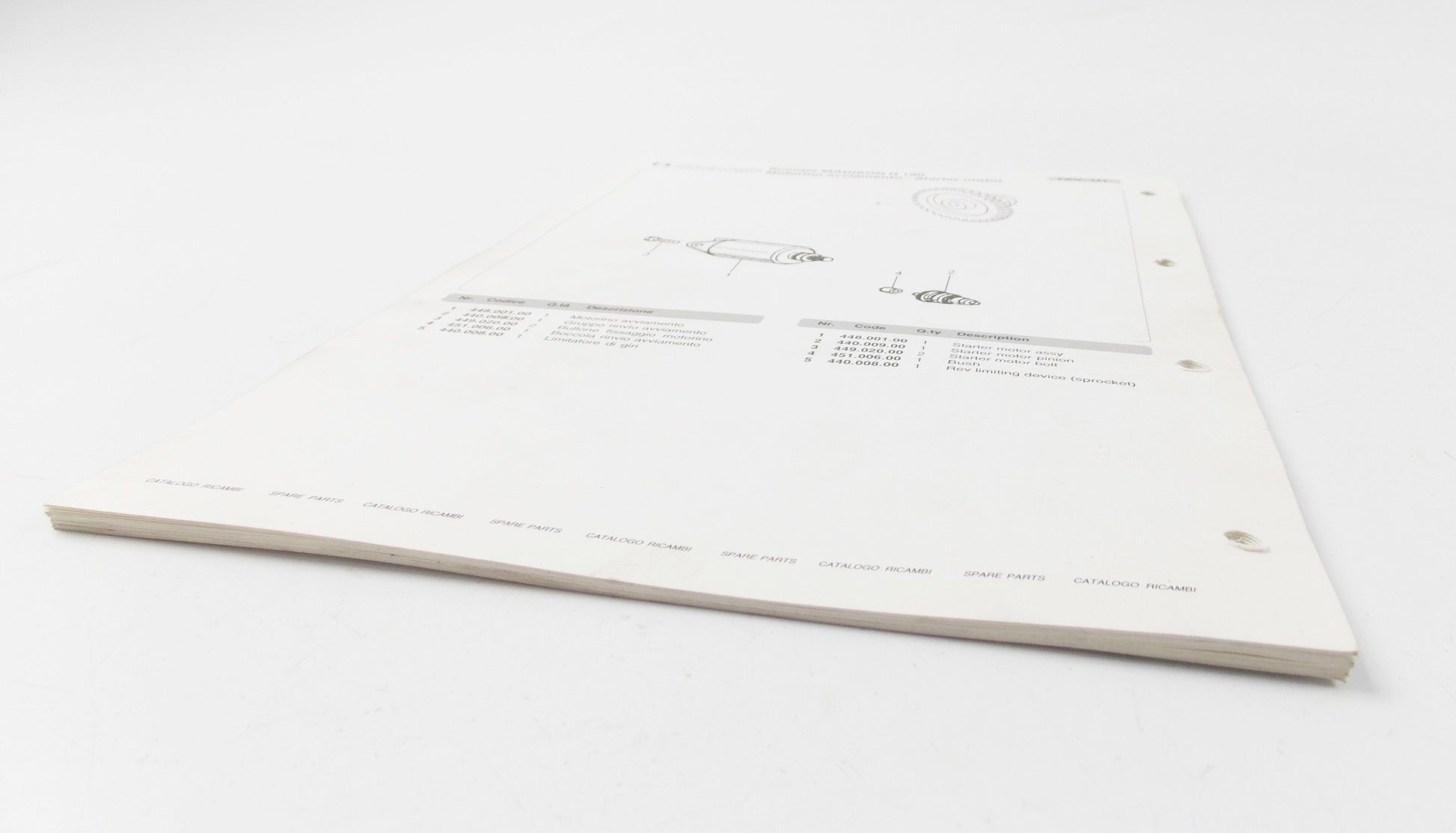OEM MALAGUTI MADISON R 180 SPARE PARTS CATALOG MANUAL BOOK ITALIAN ENGLISH - MotoRaider