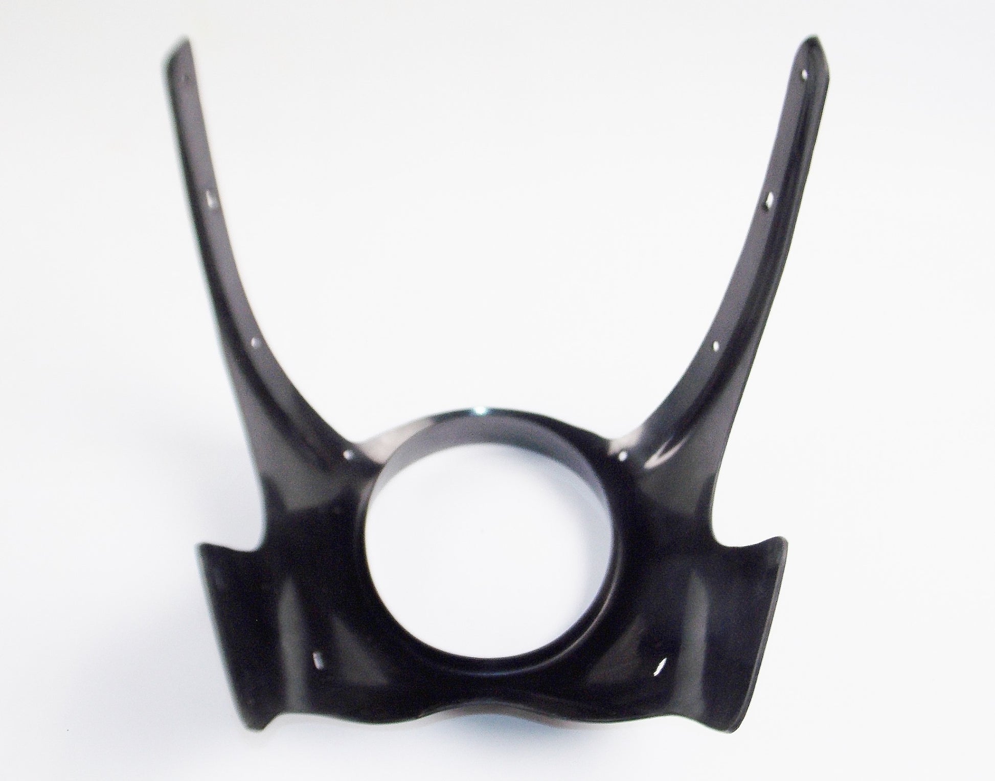 UNIVERSAL MOTORCYCLE PLASTIC FRONT LIGHT FAIRING COWLING W=13" LIGHT D=6" BLACK - MotoRaider