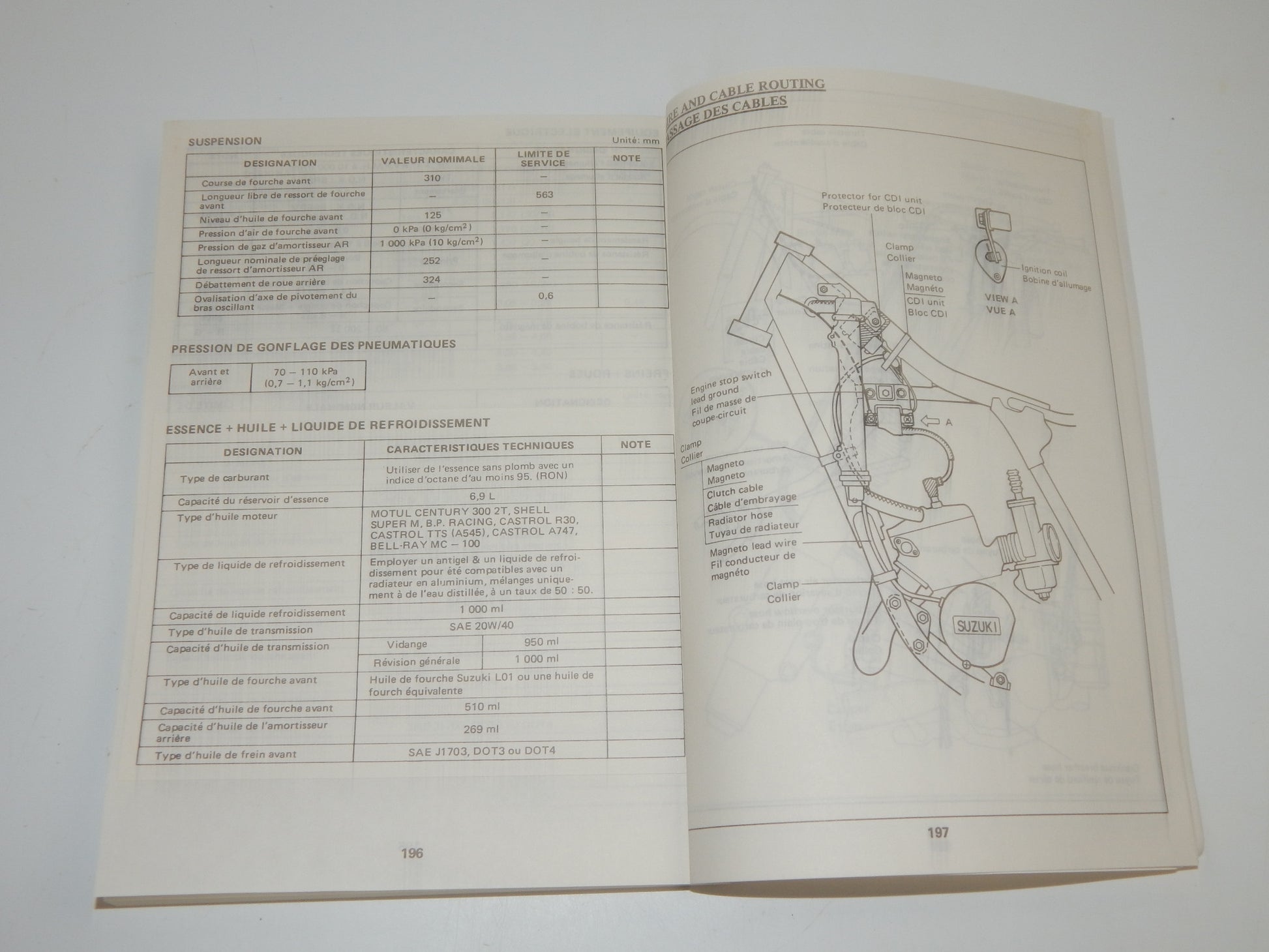1987 SUZUKI RM125 USER OWNER MANUAL BOOK 99011-01B22-01B MULTI LANGUAGE VINTAGE - MotoRaider
