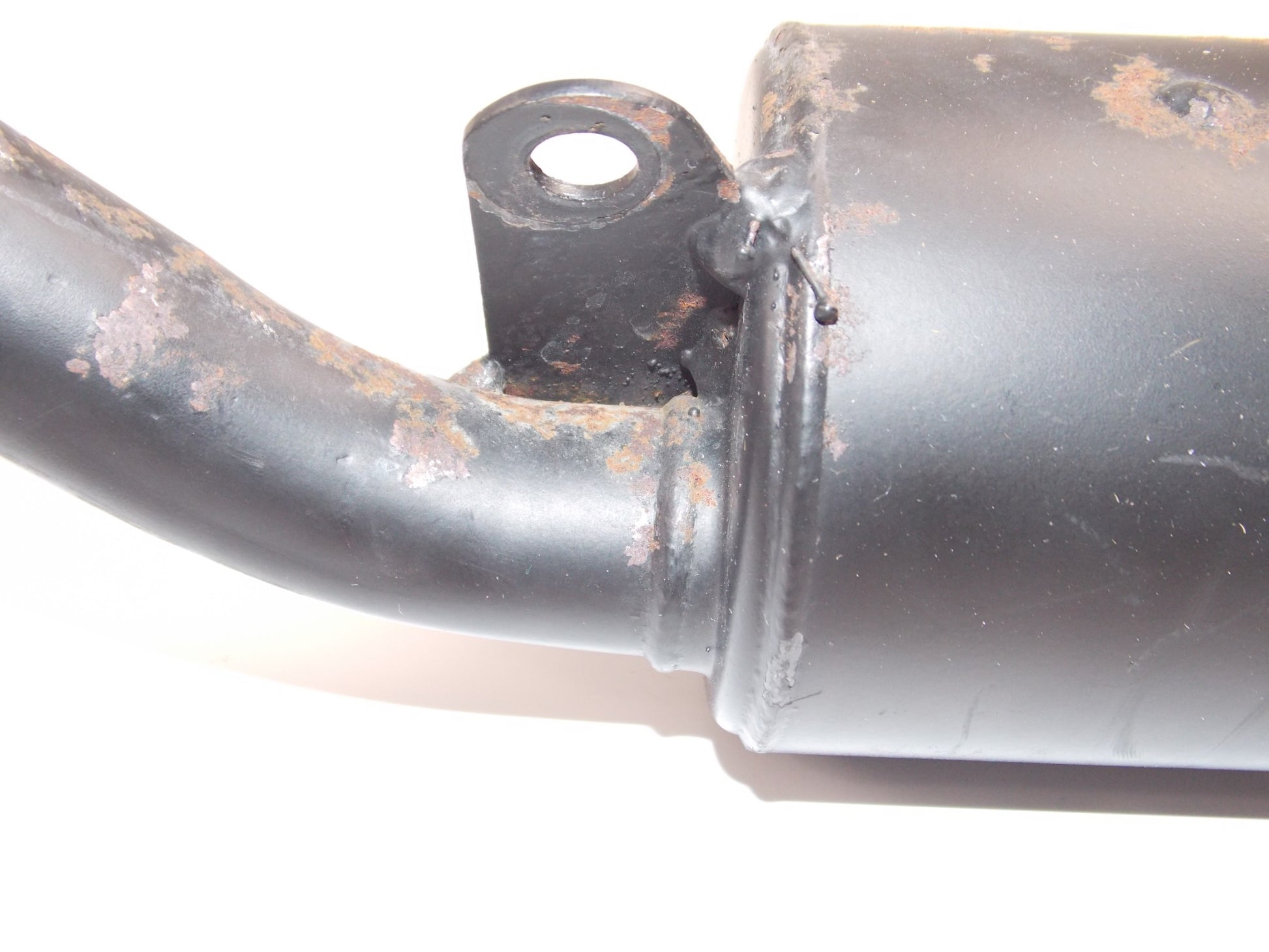 1986 CAGIVA 125 ELEFANTRE EXHAUST PIPE MUFFLER SILENCER + RUBBER CONNECTOR - MotoRaider