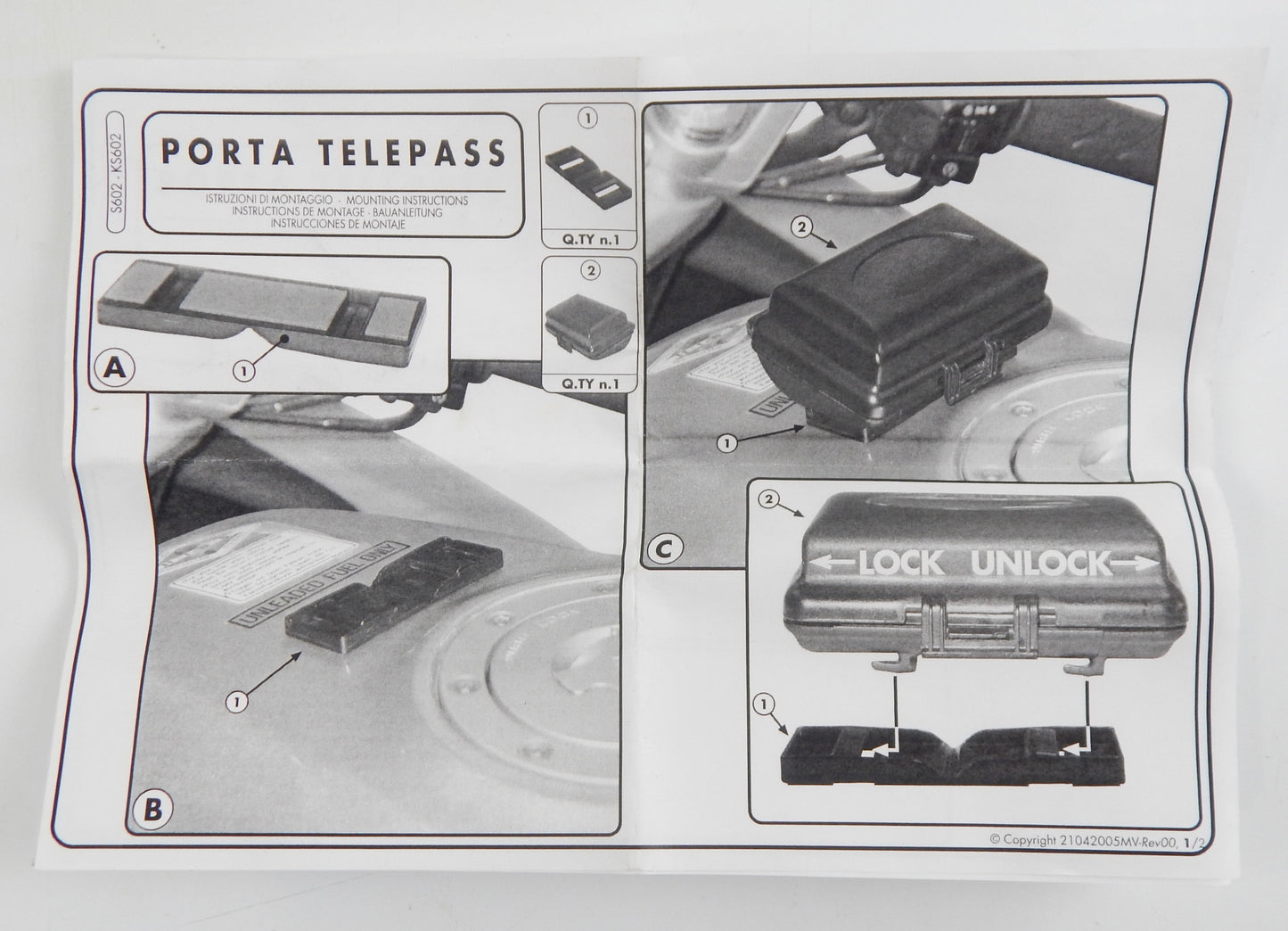1990's GIVI ART. S602 DEVICE TOLL PAYMENT TELEPASS HOLDER BOX MOTORCYCLES DUCATI - MotoRaider