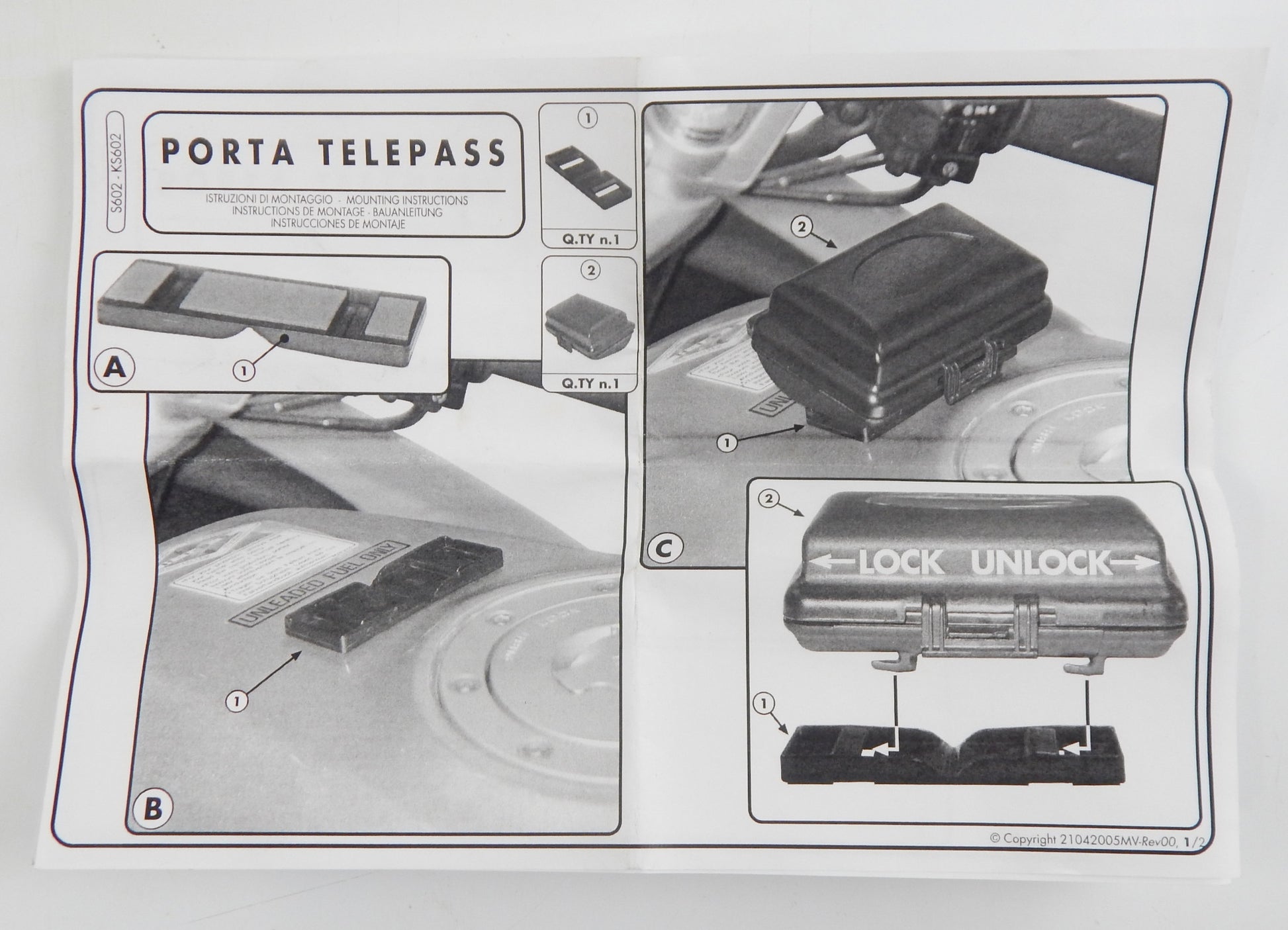 1990's GIVI ART. S602 DEVICE TOLL PAYMENT TELEPASS HOLDER BOX MOTORCYCLES DUCATI - MotoRaider