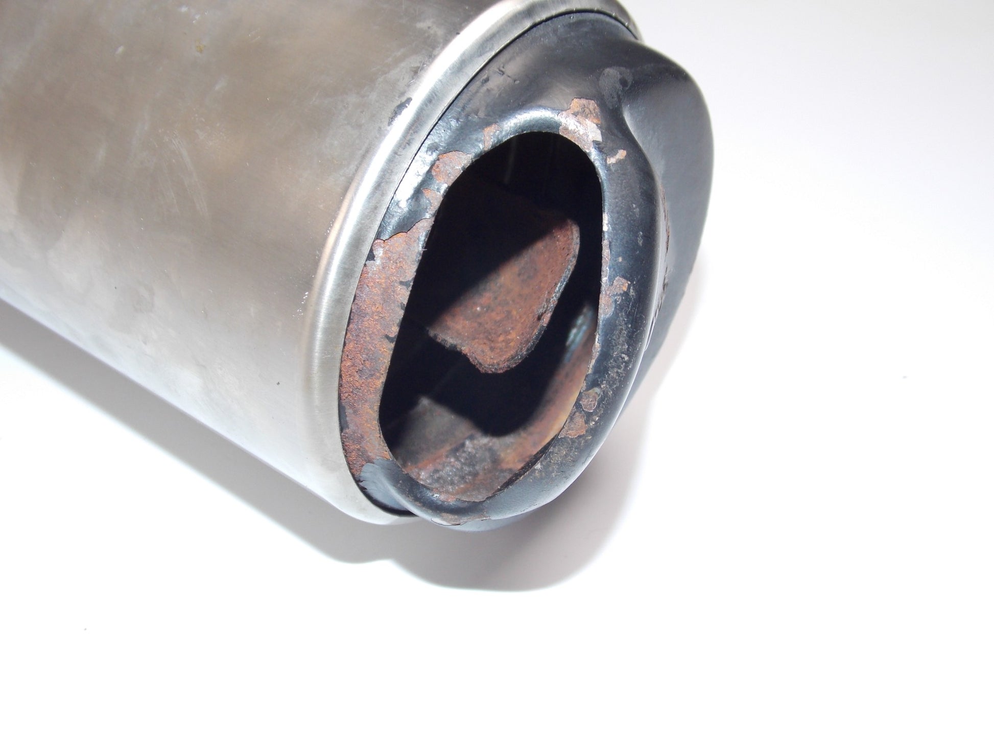 1986 CAGIVA 125 ELEFANTRE EXHAUST PIPE MUFFLER SILENCER + RUBBER CONNECTOR - MotoRaider