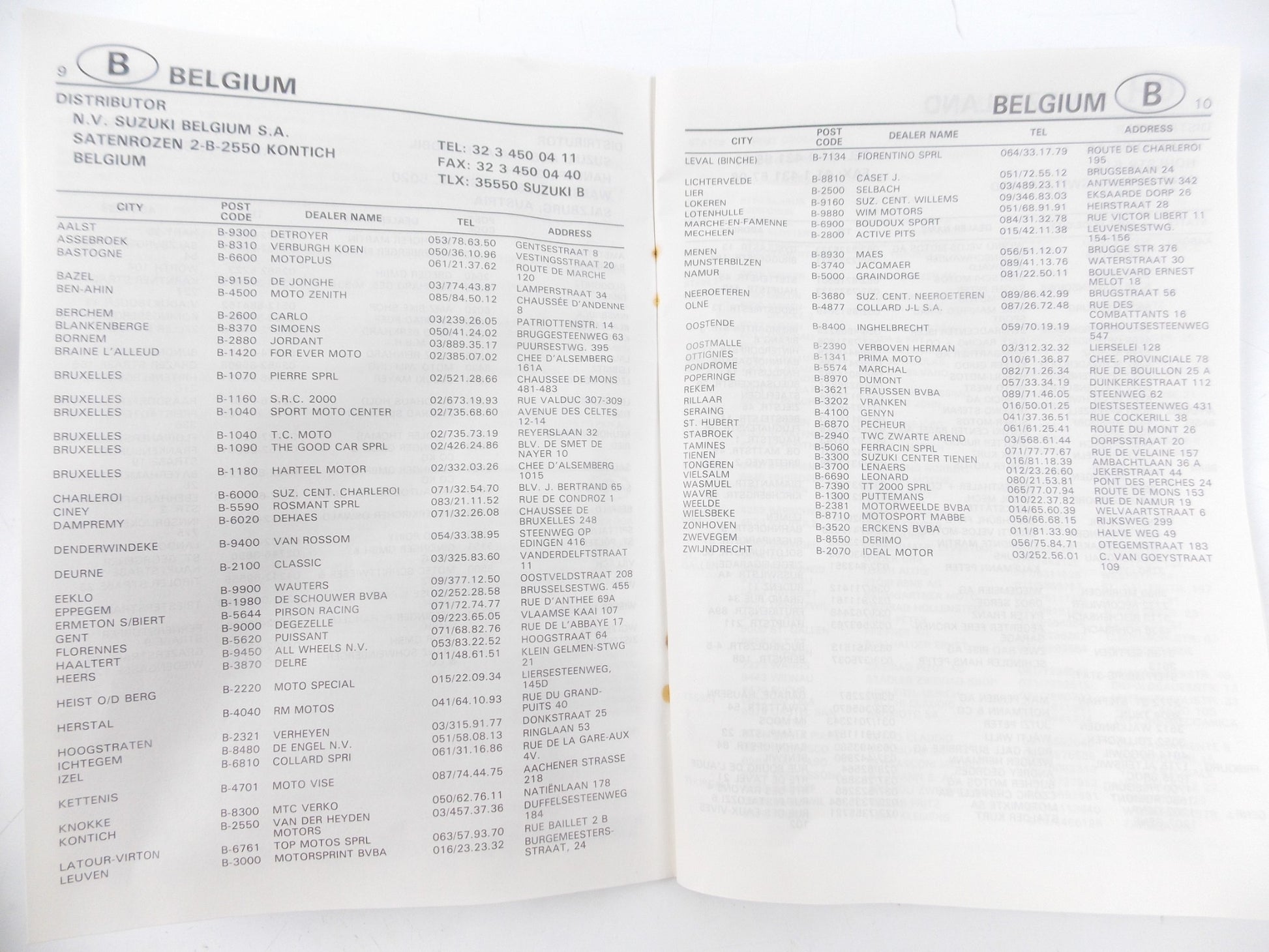 1996 SUZUKI INTER-EUROPE DEALER NETWORK MANUAL CATALOG BOOK 99013-19940-EUR - MotoRaider