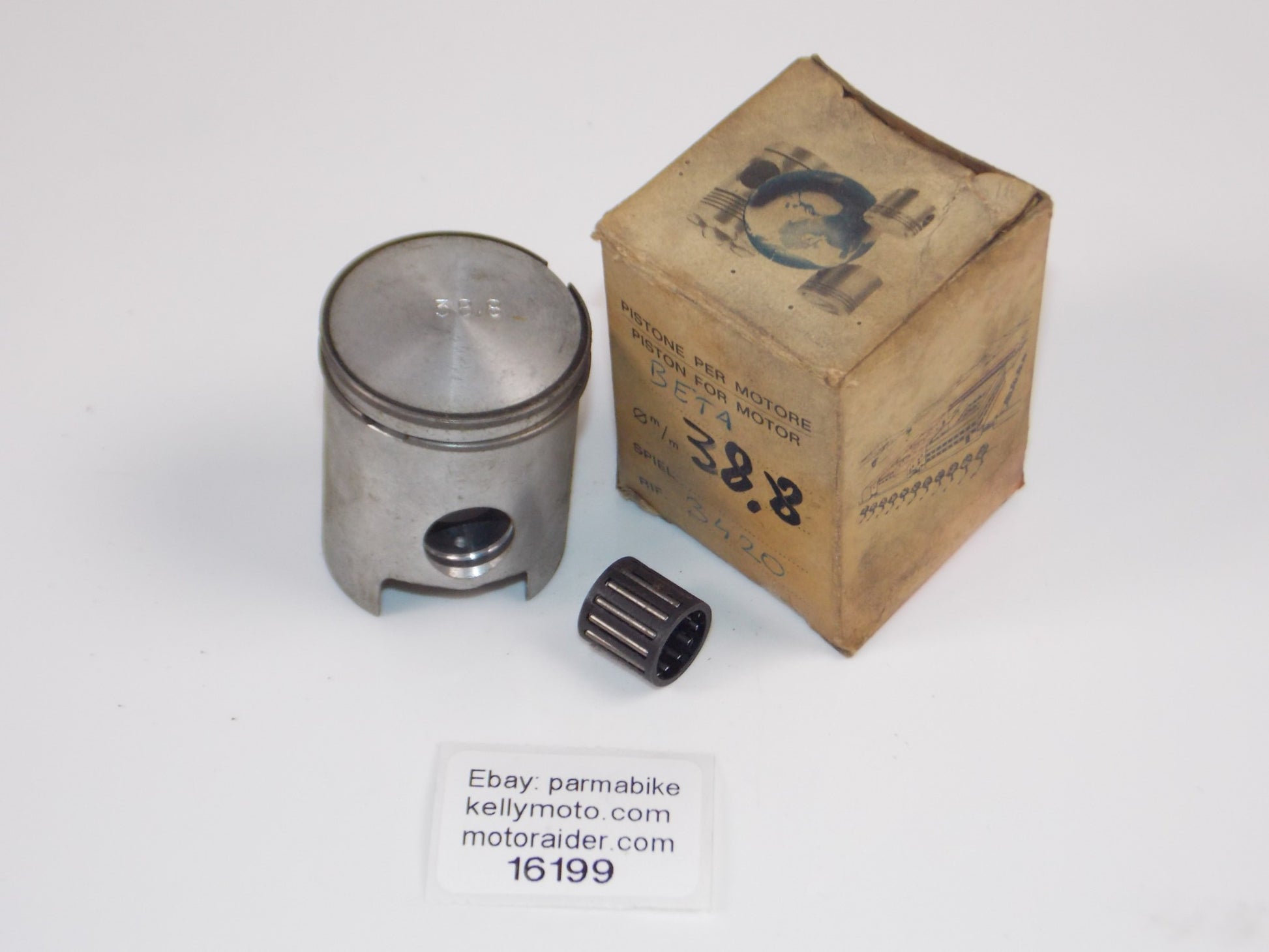 NOS ASSO WERKE BETA 25-7315 PIDTON 38.8MM+RINGS+BEARING VINTAGE ITALY 16199 - MotoRaider