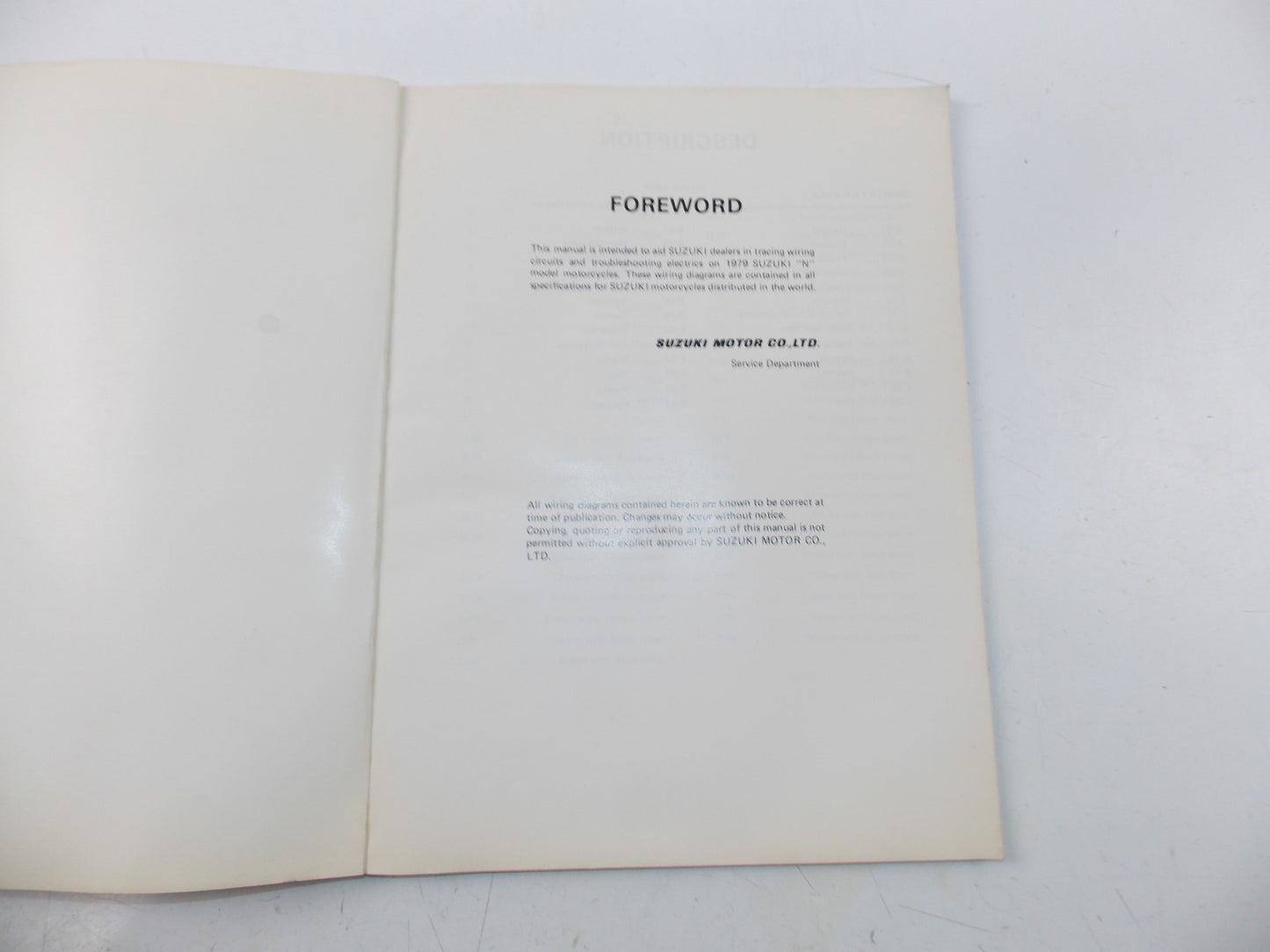 06/1979 WIRING DIAGRAMS CATALOG BOOK MANUAL SUZUKI MOTORCYCLES ENGLISH SR-0020 - MotoRaider