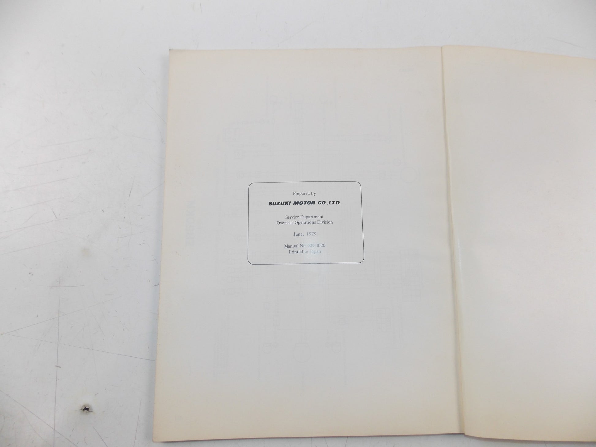06/1979 WIRING DIAGRAMS CATALOG BOOK MANUAL SUZUKI MOTORCYCLES ENGLISH SR-0020 - MotoRaider