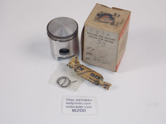 ASSO WERKE 3420 BETA 25-7300 PISTON 39MM+RINGS+14MM PIN+CIRCLIP VINTAGE 16200 - MotoRaider