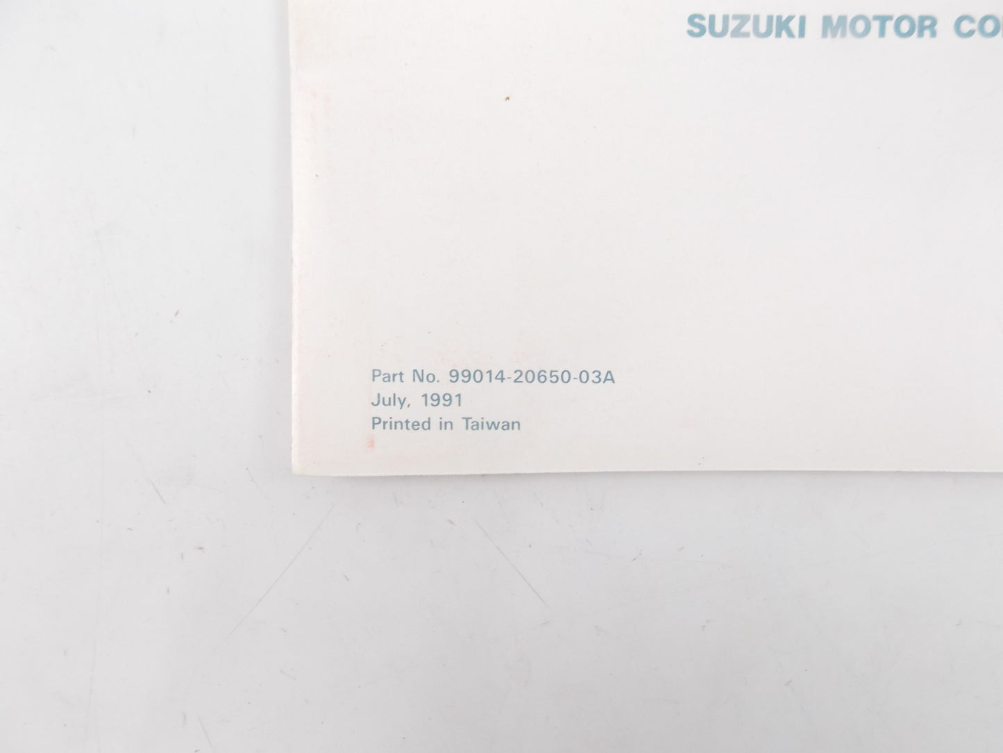 1991 SUZUKI PARENT YOUNGSTER OFF HIGHWAY MOTORCYCLES MANUAL BOOK 99014-20650-03A - MotoRaider