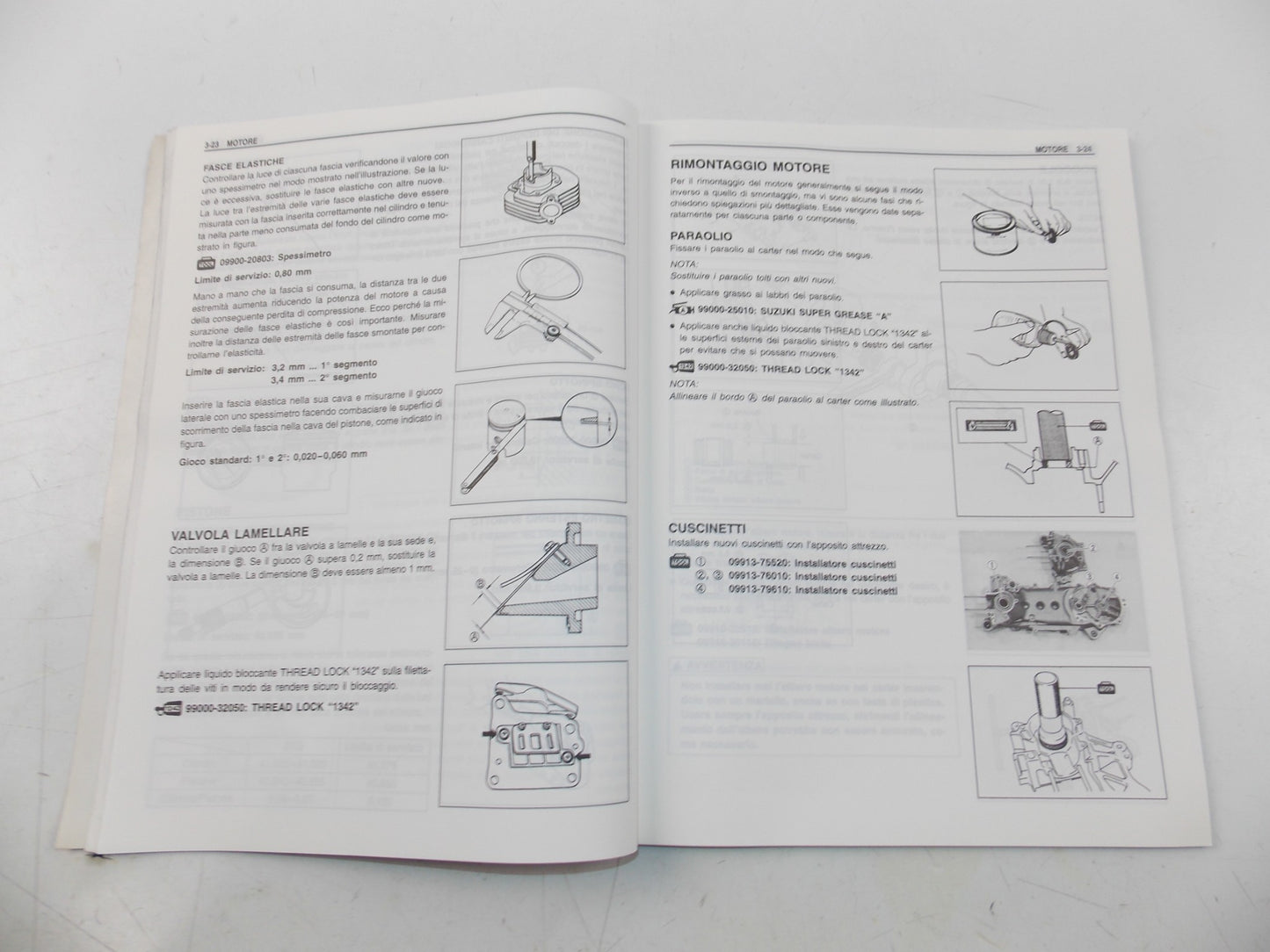 03/1998 SERVICE MANUAL MAINTENANCE BOOK SUZUKI TR50S ITALIAN 99500-10460-01B - MotoRaider