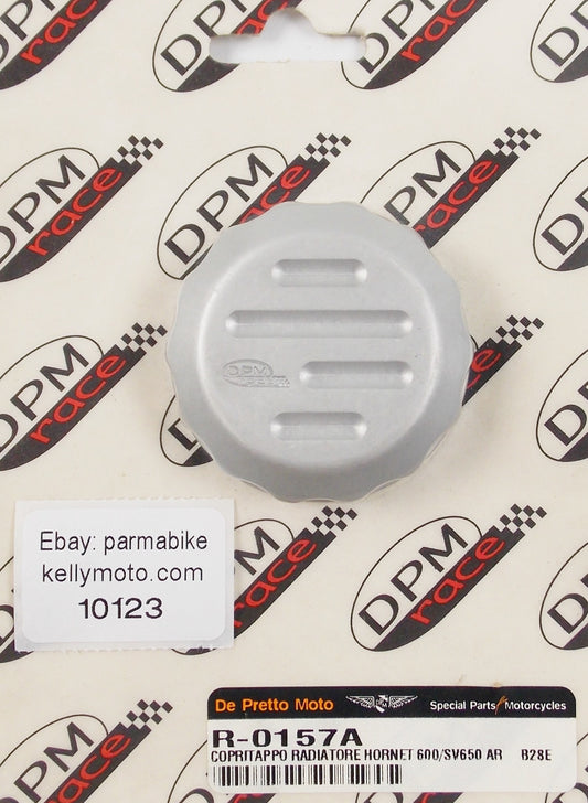 DE PRETTO HONDA HORNET 600 SV650 RADIATOR CAP COVER SILVER BILLET ALLOY R-0157A - MotoRaider