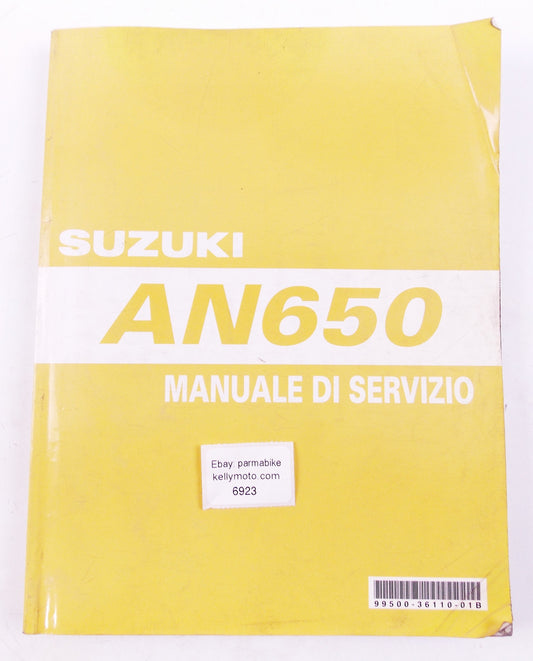 2002 SUZUKI AN650 SERVICE MANUAL MAINTENANCE REPAIR BOOK ITALIAN 99500-36110-01B - MotoRaider