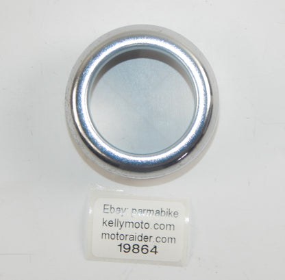 VINTAGE MOTORCYCLE REAR SHOCK CHROME COVER ID=59.80mm HOLE D=41.5mm OD=62mm BMW - MotoRaider