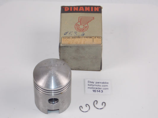 NOS DINAMIN MOTORCYCLES PISTON 53.4mm+CIRCLIPS MV 125 SPORT VINTAGE ITALY #16143 - MotoRaider