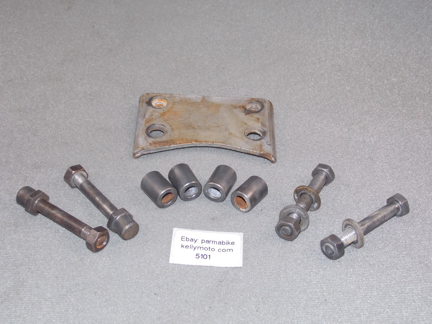 1973 PUCH GS 175 FRONT FENDER MUDDER MOUNTING BRACKET PLATE+BOLTS+SPACERS MC GS - MotoRaider