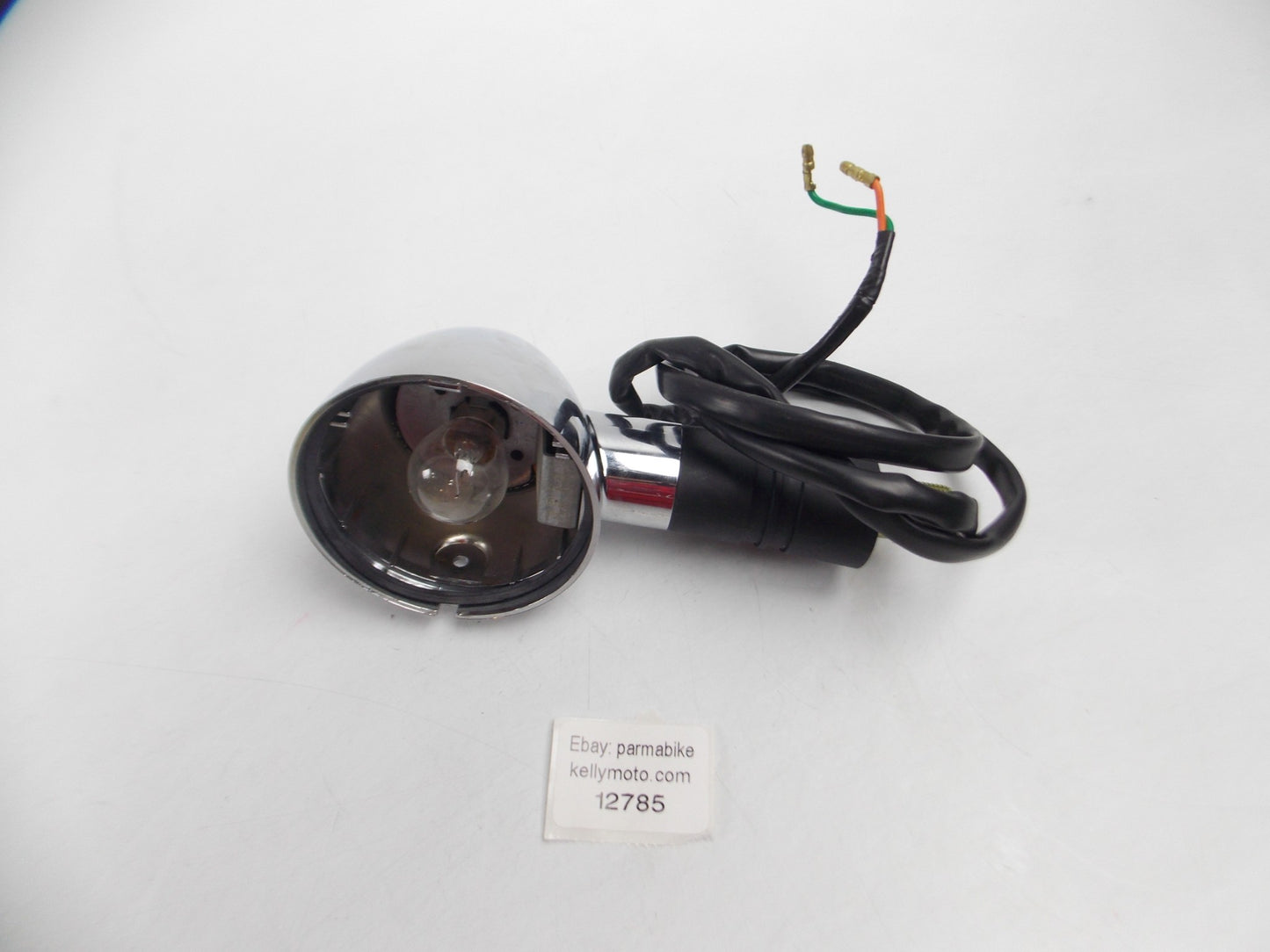 FLASHER TURN SIGNAL BLINKER CHROMED BULLET STYLE LENGTH  5.5" RP14 P21W 12V 21W - MotoRaider