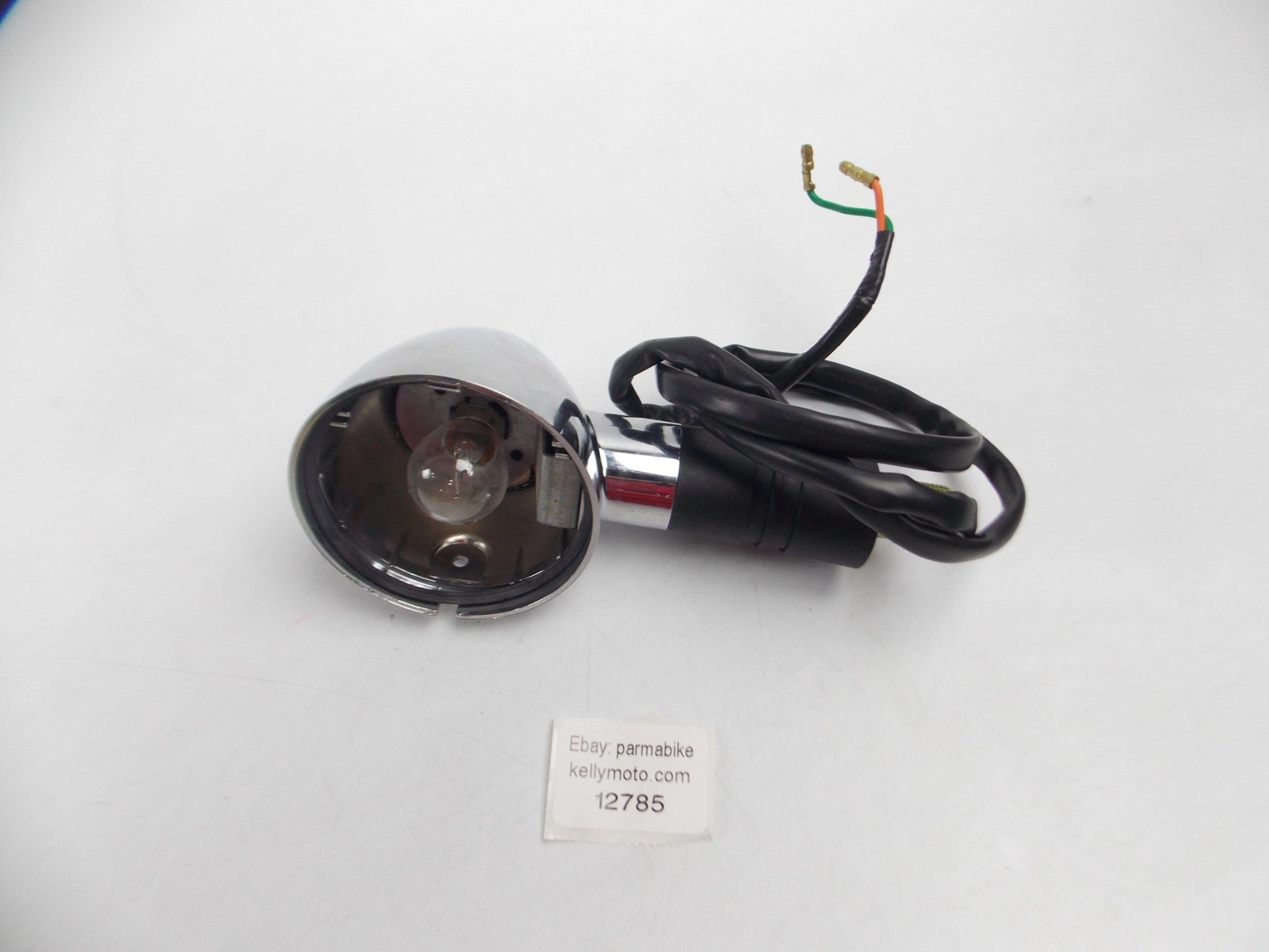 FLASHER TURN SIGNAL BLINKER CHROMED BULLET STYLE LENGTH  5.5" RP14 P21W 12V 21W - MotoRaider